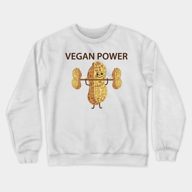 Peanut vegan power Crewneck Sweatshirt by spontania